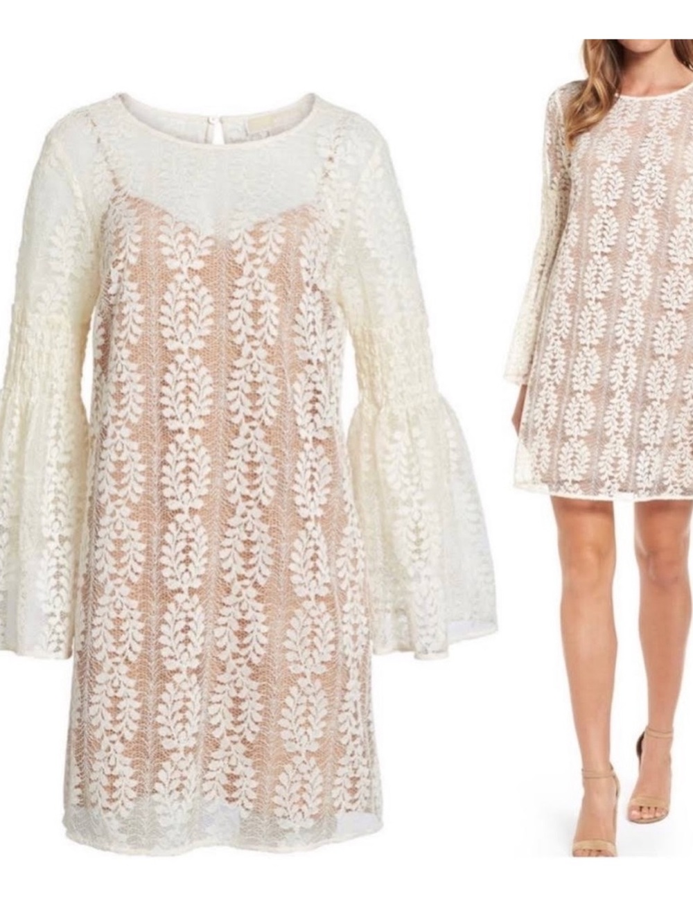 Michael Kors Bell Sleeve Lace Dress M